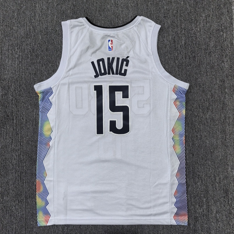 Men Denver Nuggets 15Jokic white 2024 2025 NBA jersey